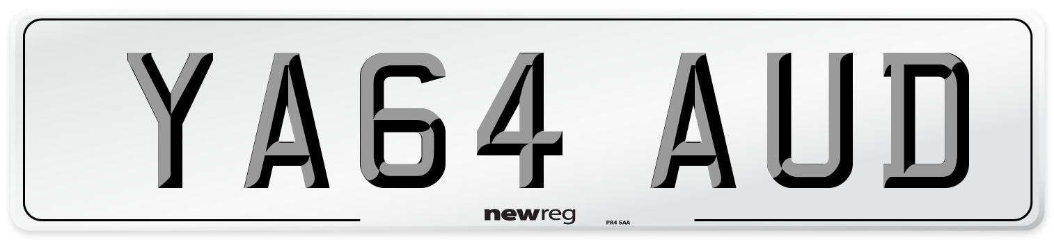 YA64 AUD Number Plate from New Reg